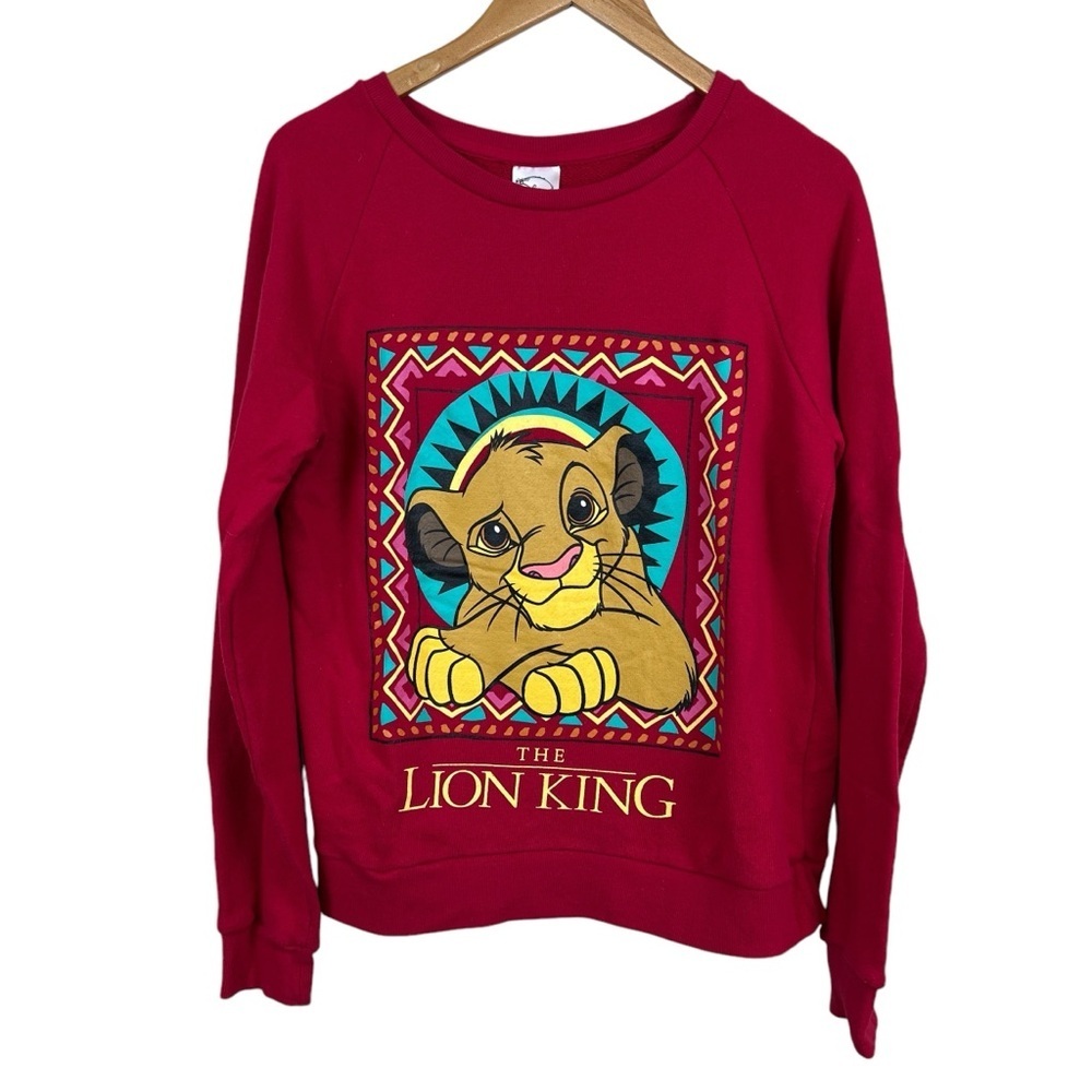 Vintage Simba The Lion King Red Youth Sweatshirt Walt Disney 1990 Size XL Unisex